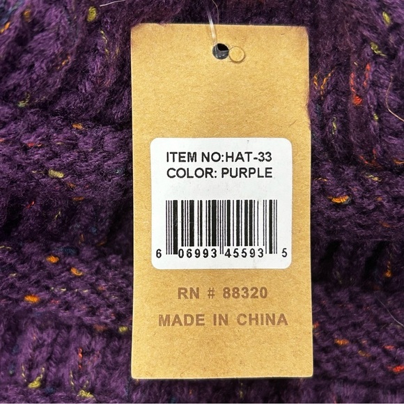 NWT CC Beanie Winter Purple with Multicolor Specks - Picture 5 of 5